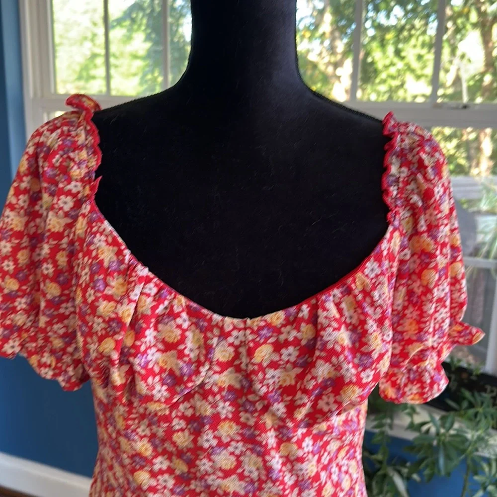 💐Spring sale! 50% off!💐Floral Fit and Flare Dress - Picture 4 of 8